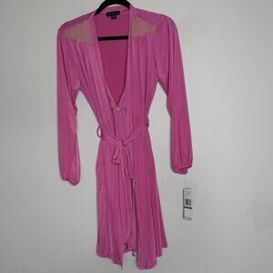Jones New York Pink Lace Robe & Nightgown Set New Size L/XL